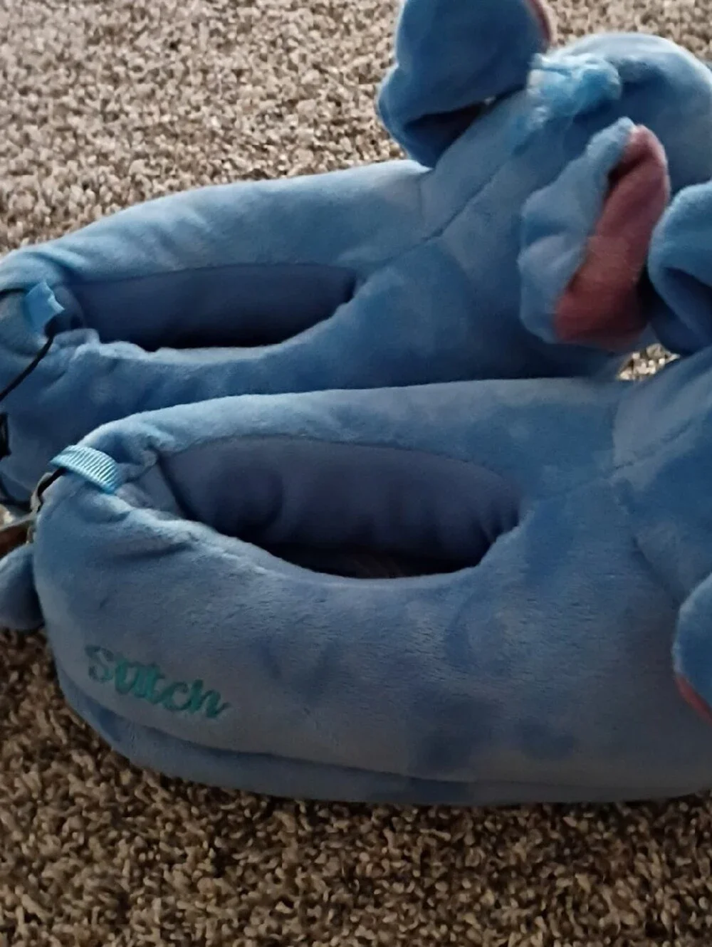 Disney Stitch Plush Slip-On Kids Slippers in Blue and Teal